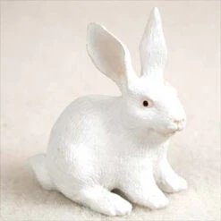 Rabbit White Bonsai Tree Figurine