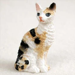 Tortoise & White Cornish Rex Figurine
