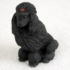 Poodle Black Bonsai Tree Figurine