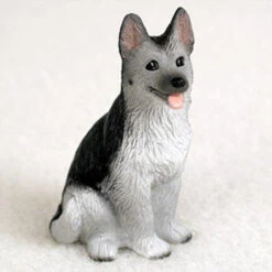 German Shepherd Black & Silver Bonsai Tree Figurine