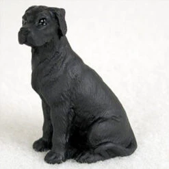 Great Dane Black W/Uncropped Ears Bonsai Tree Figurine
