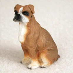 Boxer W/Uncropped Ears Bonsai Tree Figurine