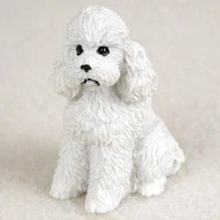 Poodle White W/Sport Cut Bonsai Tree Figurine