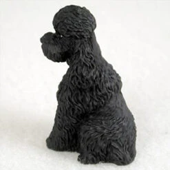 Poodle Black W/Sport Cut Bonsai Tree Figurine