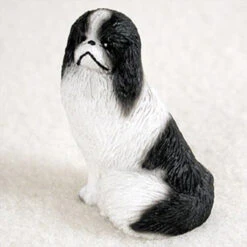 Japanese Chin Black & White Bonsai Tree Figurine