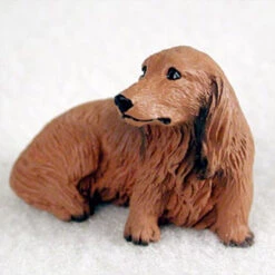 Dachshund Longhaired Red Bonsai Tree Figurine