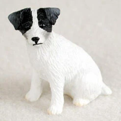 Jack Russell Terrier Black & White W/Rough Coat Bonsai Tree Figurine