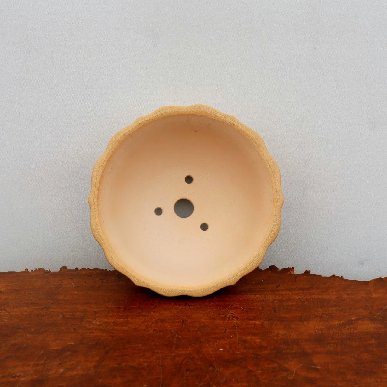 5" Cream Glazed Yixing Bonsai Pot (No. 2042) - Image 2