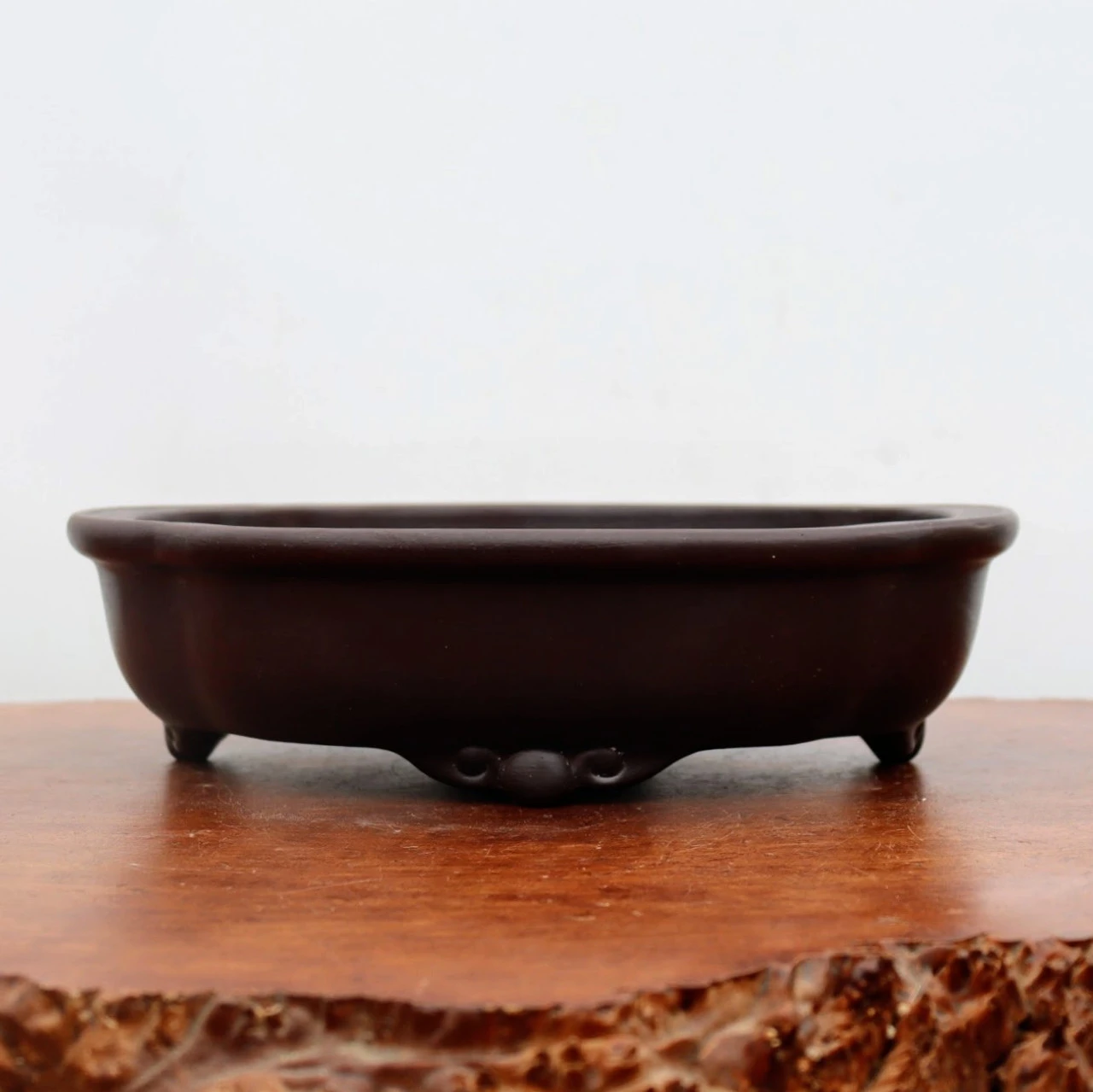 12" Brown Glazed Yixing Bonsai Pot (No. 2132) - Image 2