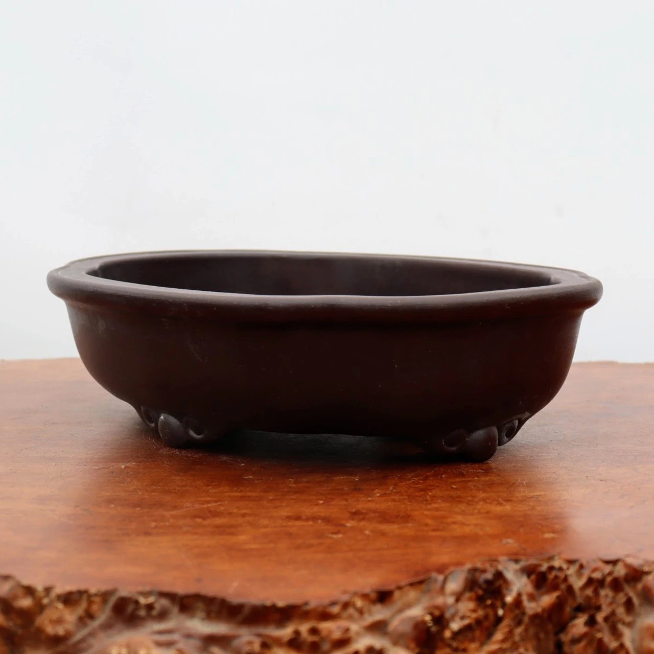 12" Brown Glazed Yixing Bonsai Pot (No. 2132) - Image 6