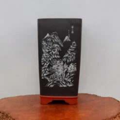 9" Etched Cascade Yixing Bonsai Pot (No. 2240)