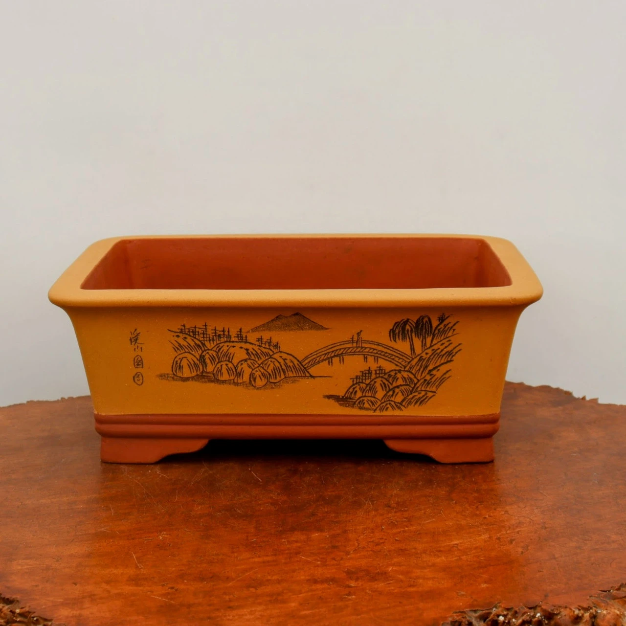 14" Etched Yixing Bonsai Pot (No. 2192) - Image 5
