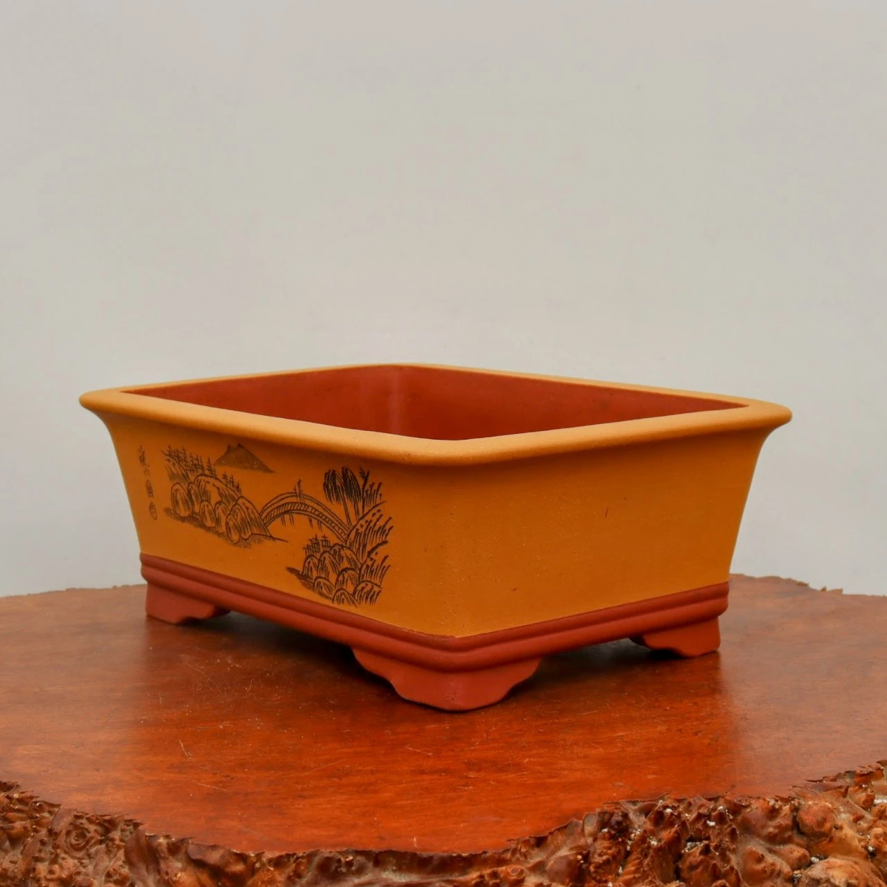 14" Etched Yixing Bonsai Pot (No. 2192) - Image 3
