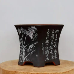 10" Etched Cascade Yixing Bonsai Pot (No. 2205)