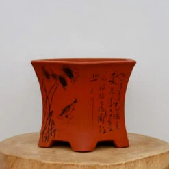 10" Etched Cascade Yixing Bonsai Pot (No. 2206)