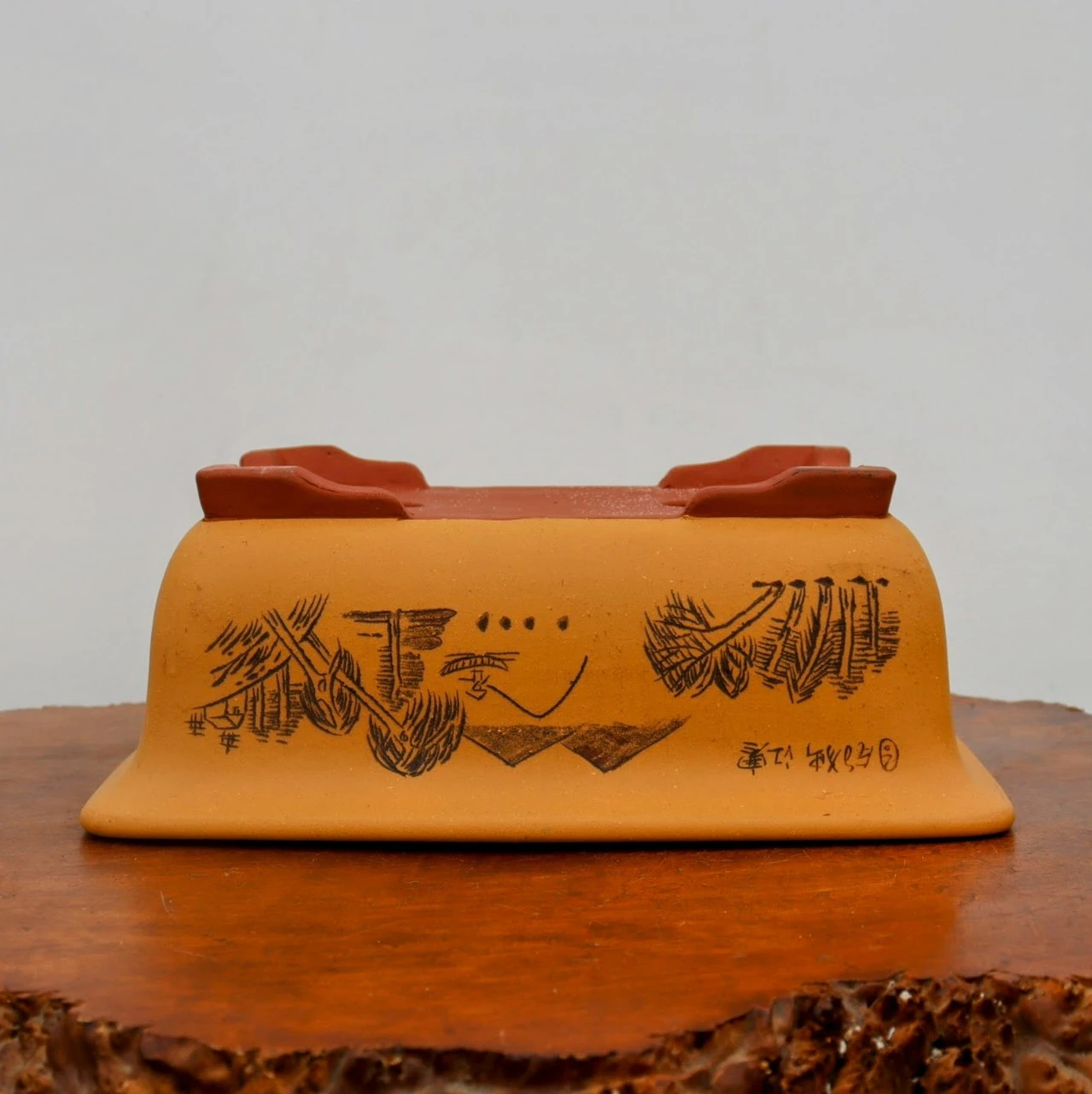 13" Etched Yixing Bonsai Pot (No. 2184) - Image 5