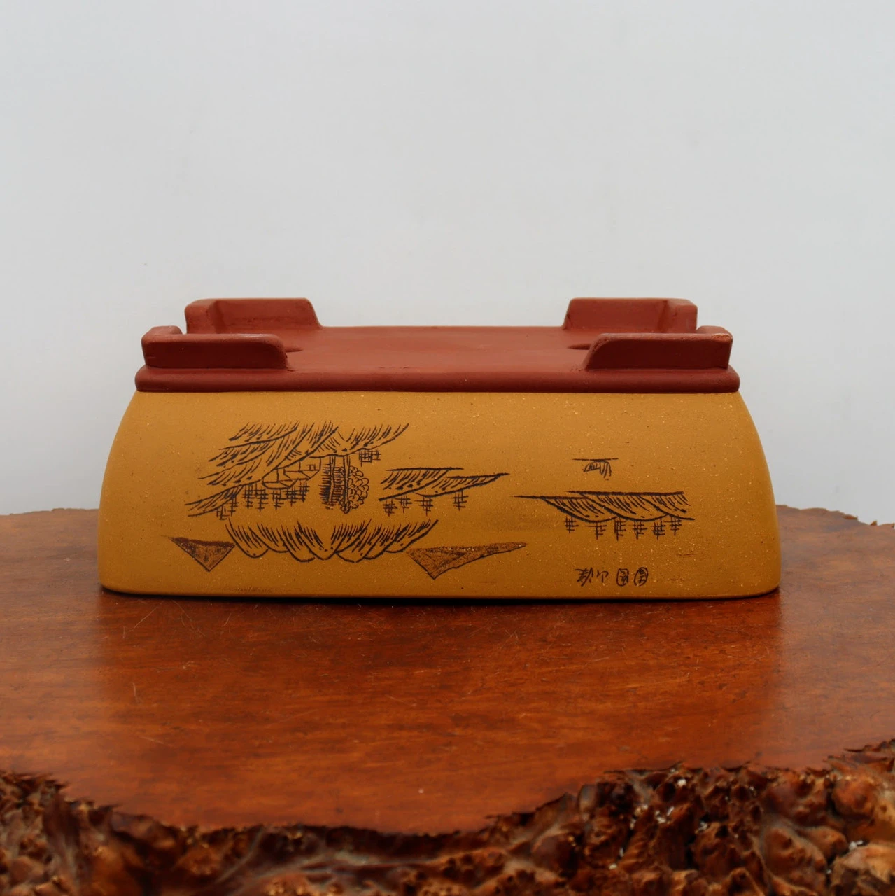 13" Etched Yixing Bonsai Pot (No. 2187) - Image 5