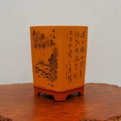 7" Etched Cascade Yixing Bonsai Pot (No. 2202)