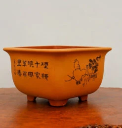 11" Etched Yixing Bonsai Pot (No. 2243)