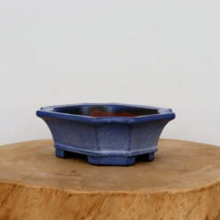 7-Inch Blue Glazed Yixing Bonsai Pot (No. 2411a)