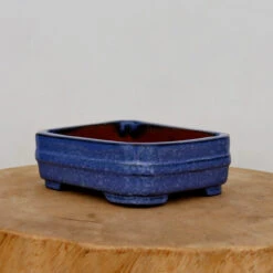 6-Inch Blue Glazed Yixing Bonsai Pot (No. 2399d)