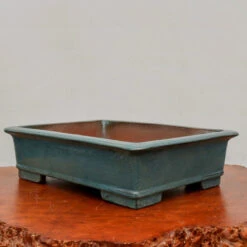 14-Inch Blue-ish Glazed Yixing Bonsai Pot (No. 2408e)