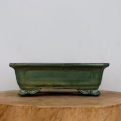 9-Inch Green Glazed Yixing Bonsai Pot (No. 2404e)