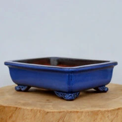 10-Inch Blue Glazed Yixing Bonsai Pot (No. 2403b)