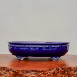 14-Inch Blue Glazed Yixing Bonsai Pot (No. 2412b)