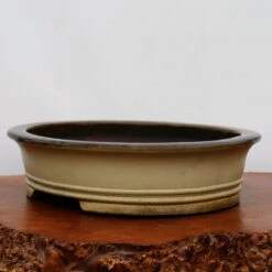16-Inch Cream Glazed Yixing Bonsai Pot (No. 2413e)