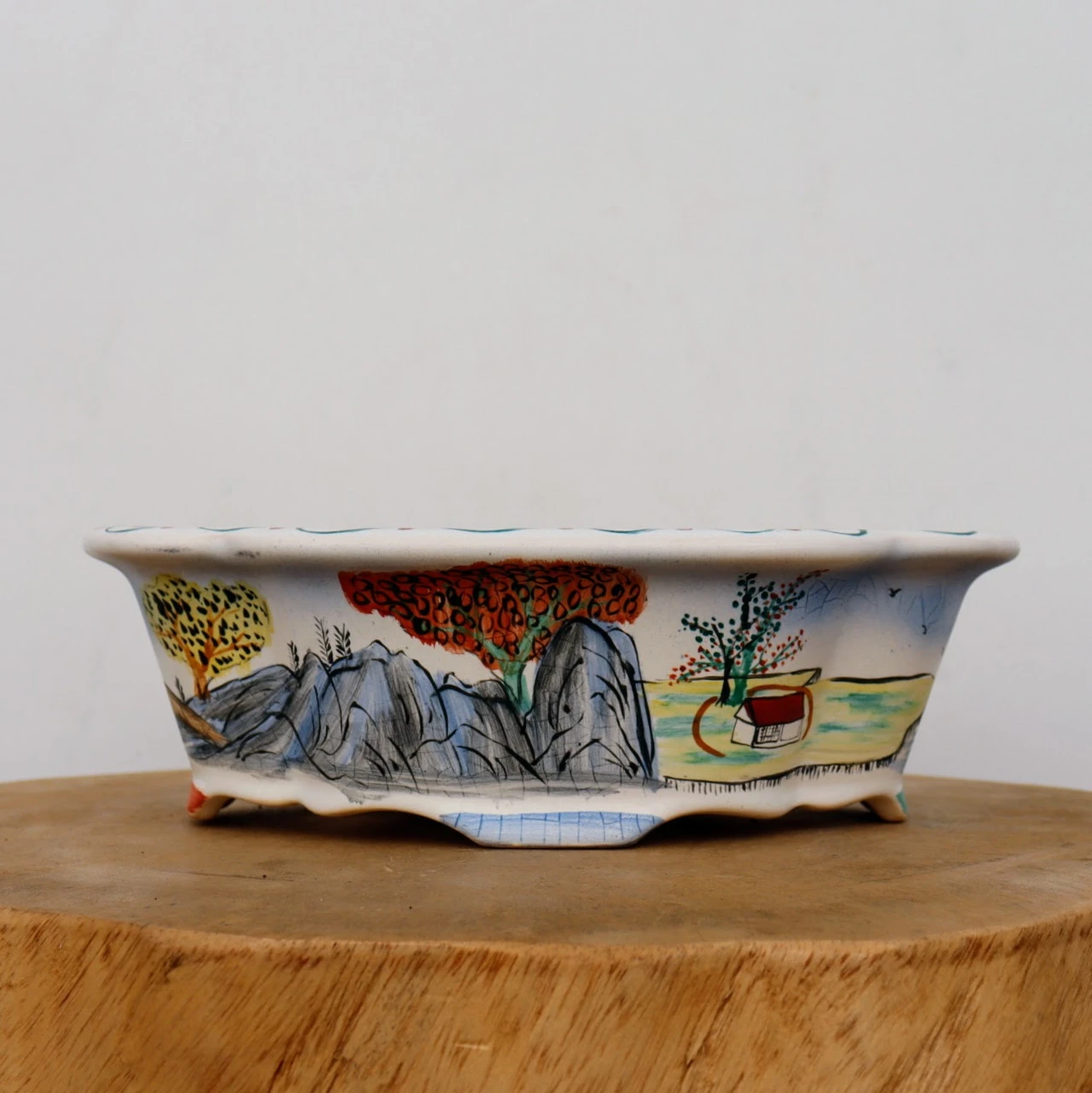10" Painted Yixing Bonsai Pot (No. 2127e) - Image 2