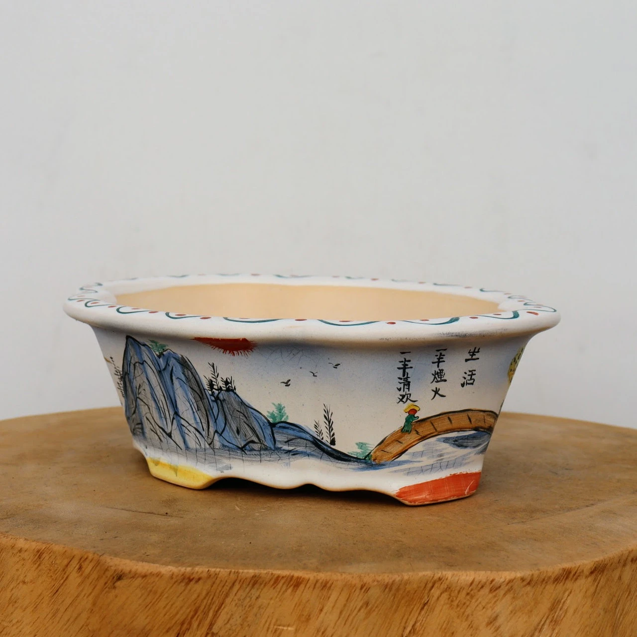 10" Painted Yixing Bonsai Pot (No. 2127e) - Image 5