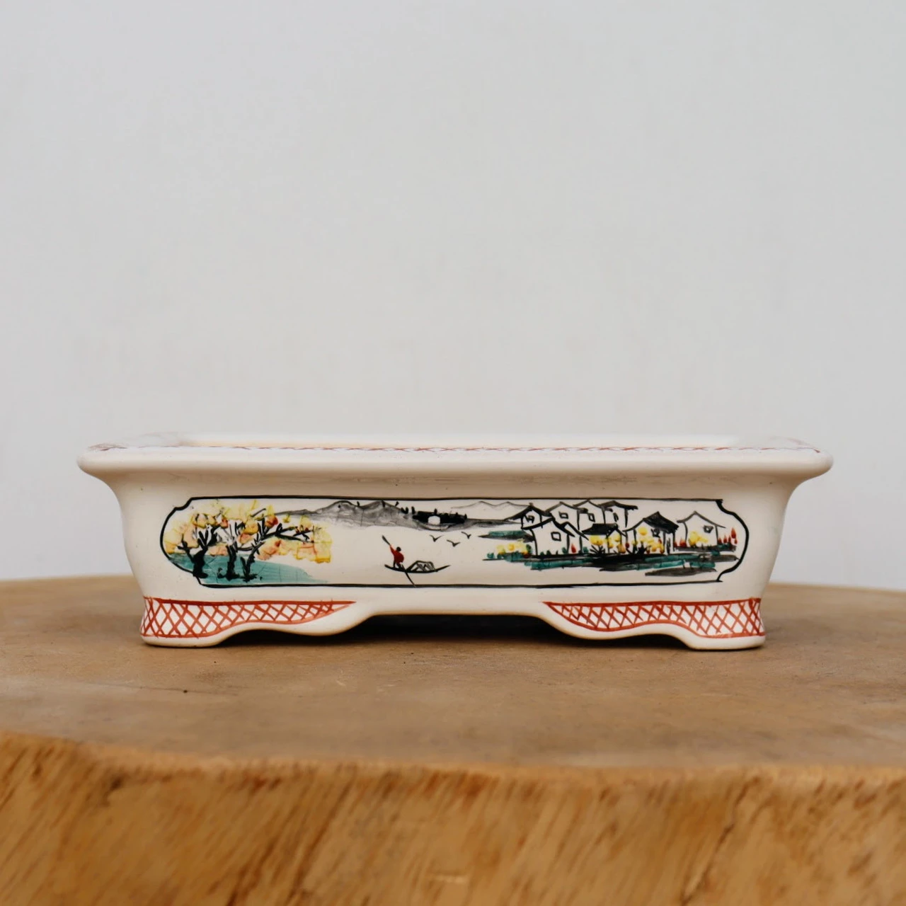 7" Painted Yixing Bonsai Pot (No. 2125c) - Image 2