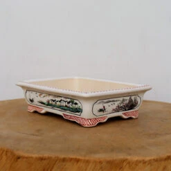 7" Painted Yixing Bonsai Pot (No. 2125c)