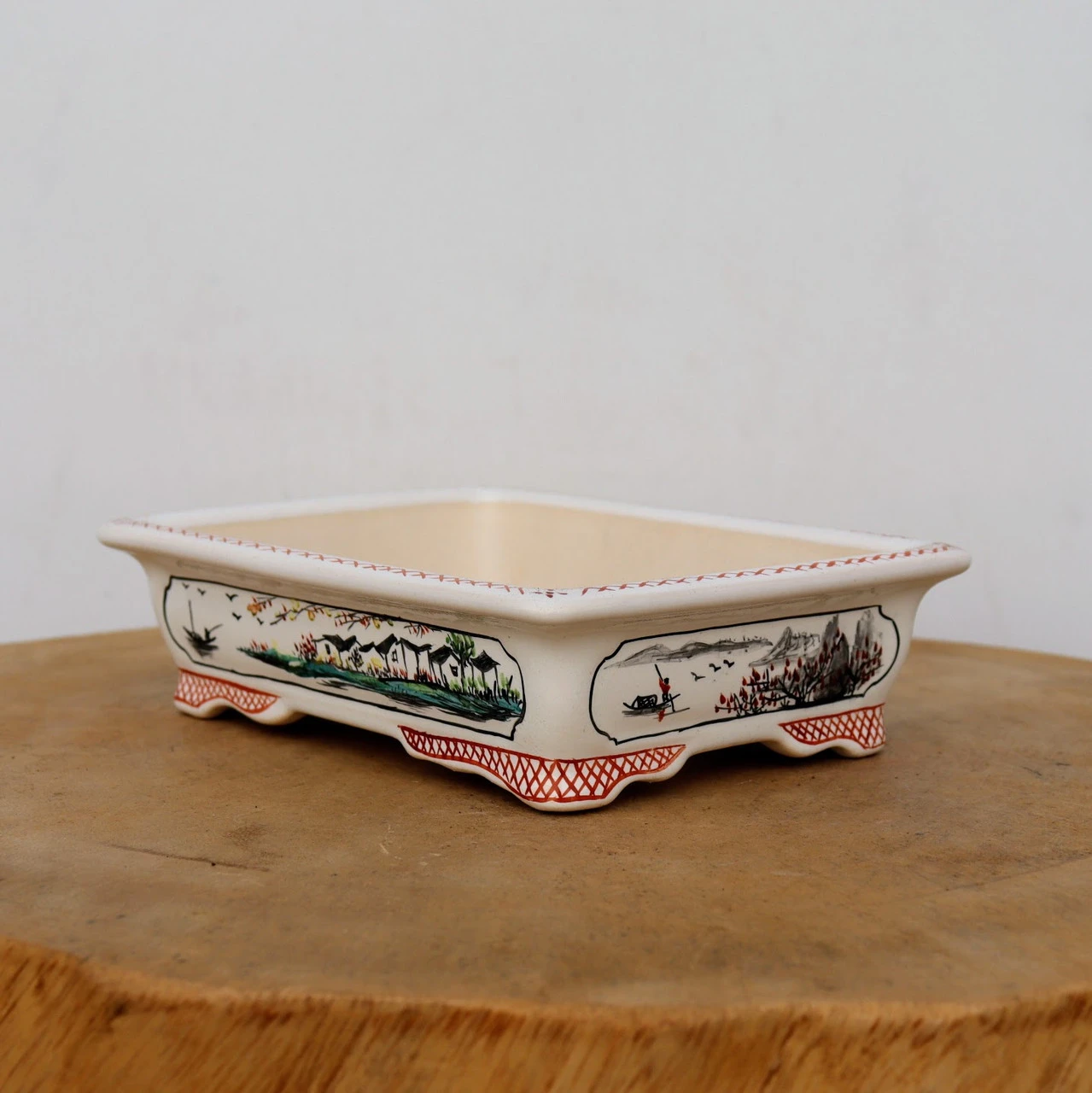 7" Painted Yixing Bonsai Pot (No. 2125c)