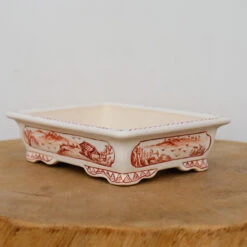 7" Painted Yixing Bonsai Pot (No. 2125e)
