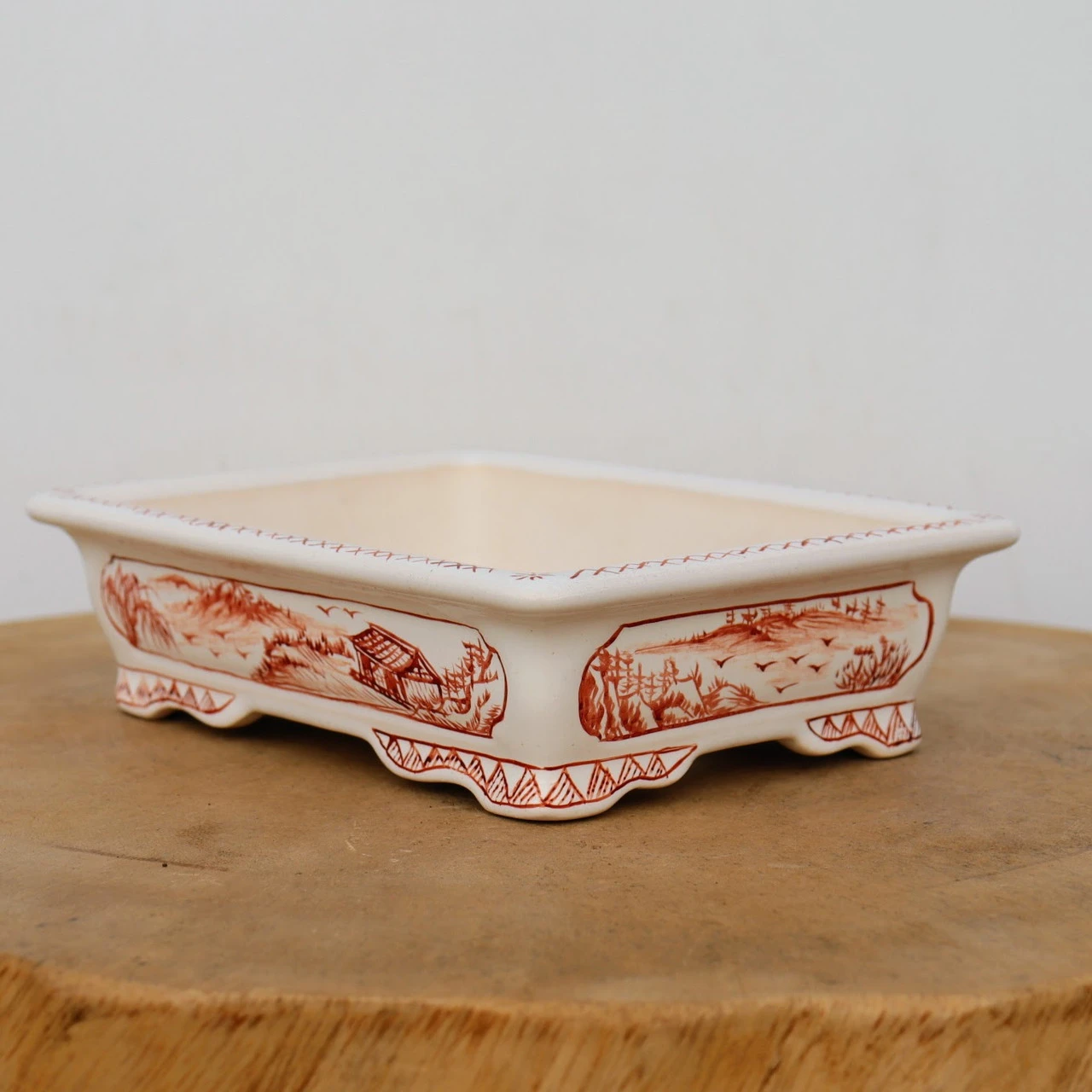 7" Painted Yixing Bonsai Pot (No. 2125e)