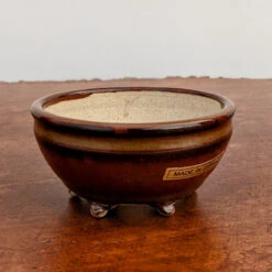 3" Round Glazed Tokoname Bonsai Pot