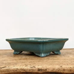 8" Blue-ish Glazed Yixing Bonsai Pot (No. 1827b)