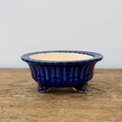 6" Dark Blue Glazed Yixing Bonsai Pot (No. 1804b)