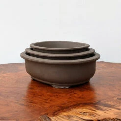 Brown (oval) Unglazed Bonsai Pot (6-8")
