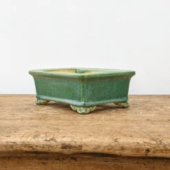 7" Dark Green Glazed Yixing Bonsai Pot (No. 1975)