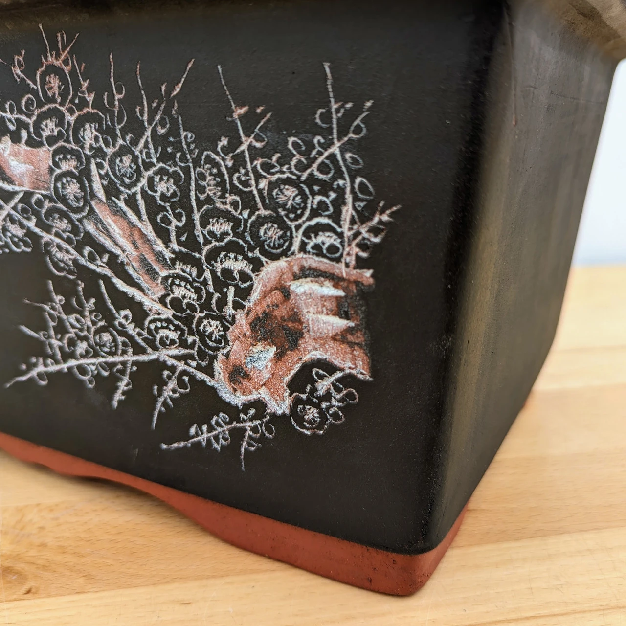 14" Etched Yixing Bonsai Pot (No. 2176) - Image 2